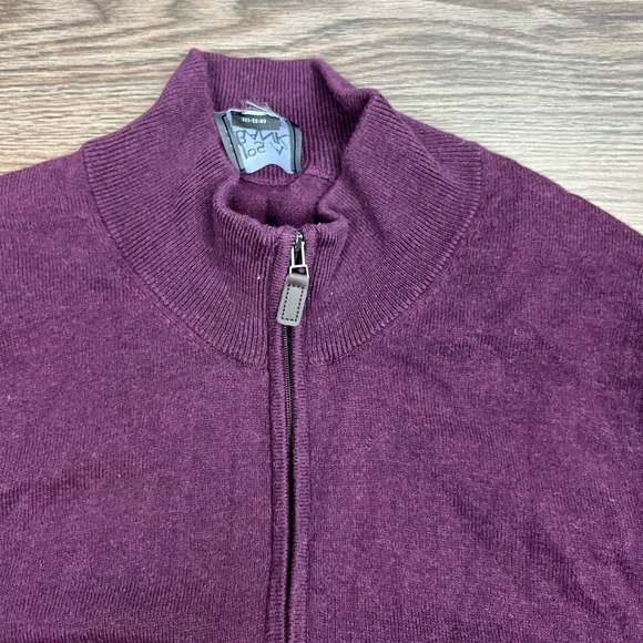 Jos A Bank Travelers Merlot Purple 1/4 Zip Pullover Sweater L - Picture 2 of 4